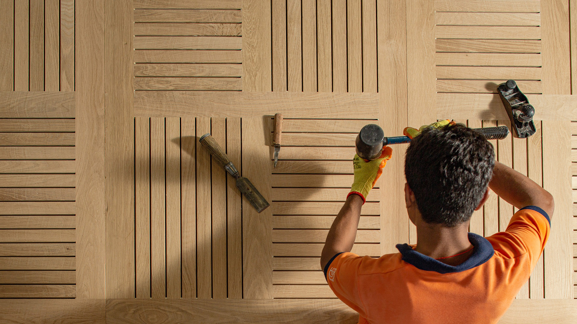 Craftsmen at work in Total Environment workshop